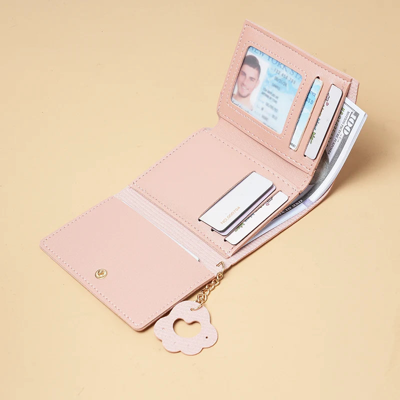 New Short-style Purse Female Fashion Small Student Pocket Purse Cute Large Capacity Multi-card Wallet-13