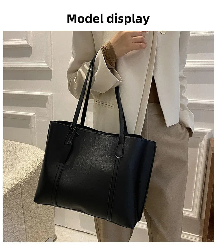 Large Capacity Women's Bag, New Soft Leather Tote Bag, Casual and Versatile Single Shoulder Bags for Woman Korean Style Handbags-16