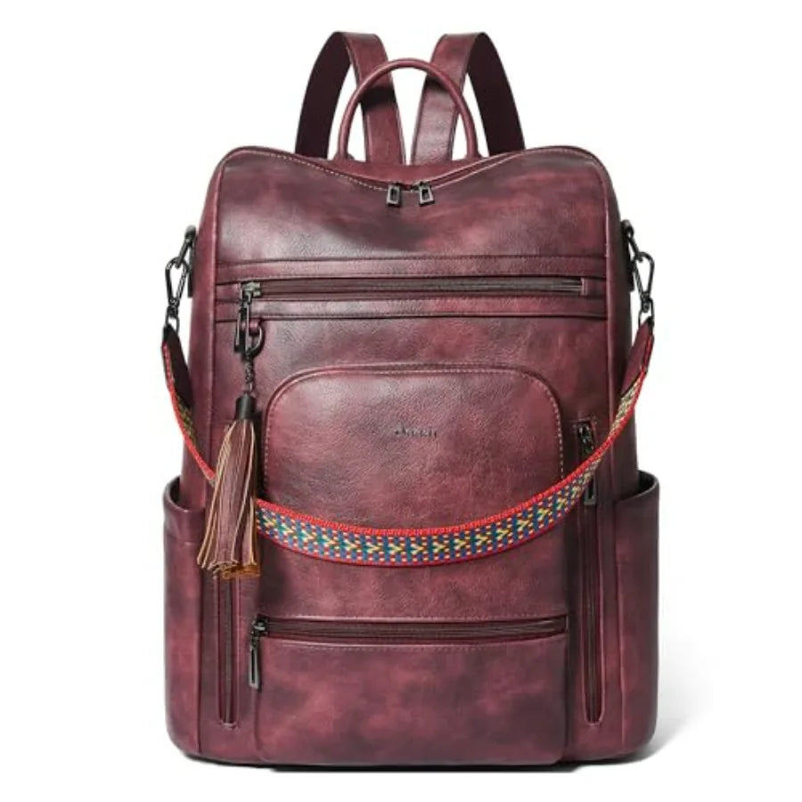 Vegan Leather Laptop Backpack for Women 15.6 inch Work Backpack Fashion Travel Backpack Purse for Travel College Work-30