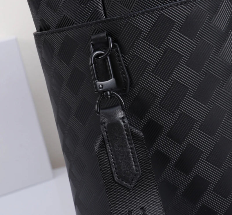 Men's Large Travel Bag Luxury Designer Genuine Leather Duffle Weekend Handbag Woven Embossed Luggage Business Crossbody-5