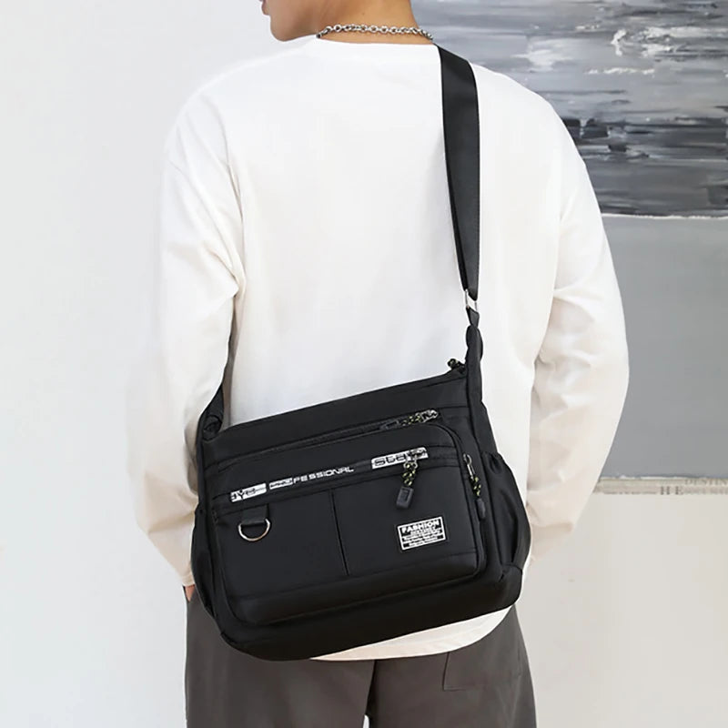 Design Oxford Shoulder Bag Large Capacity Men's Casual Multi-layer Pocket Fashion Single Shoulder Crossbody Luxury Messenger Bag-1