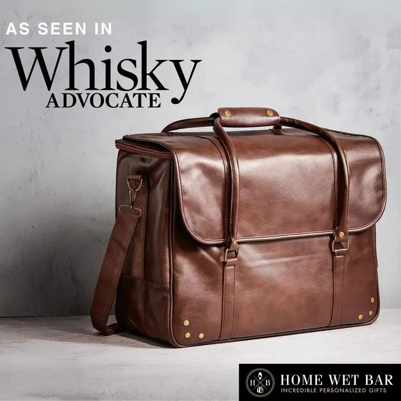 Whiskey Bottle Carrier and Travel Bag | Waterproof & Insulated Vegan Leather | Ideal for Tastings, Parties & Trips-13