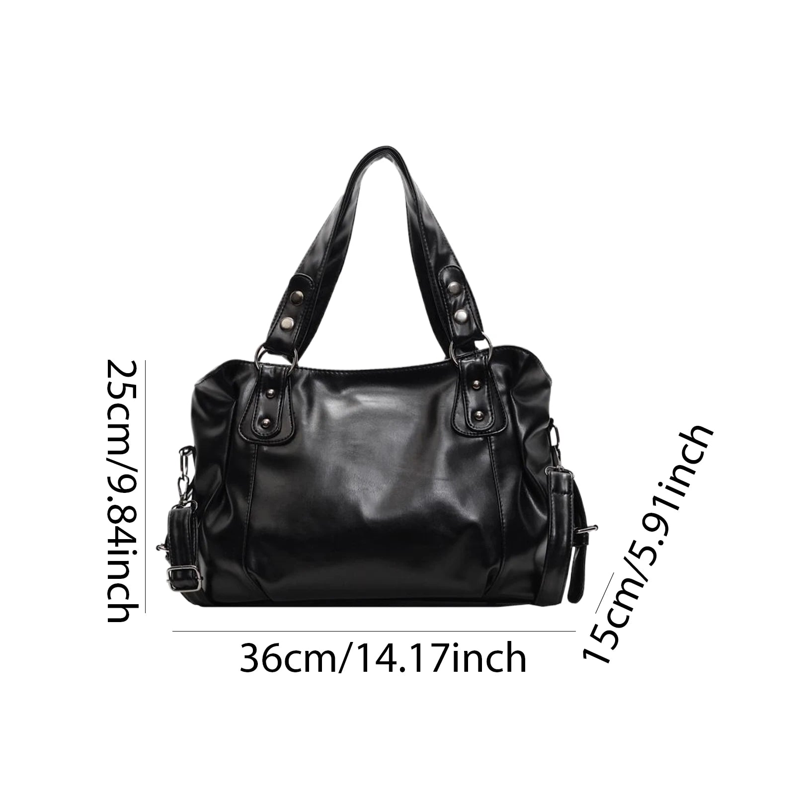 Womens PU Leather Shoulder Bag Large Capacity Messenger Bag Casual Top Handlebag Hobo Bags for Work-5