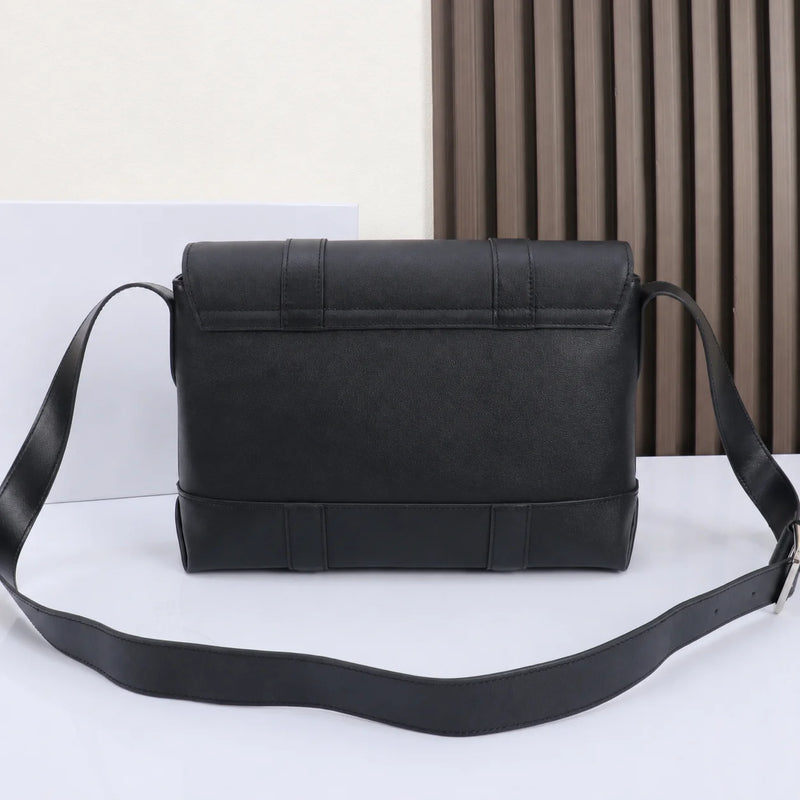 Men Messenger Bag Luxury Designer Genuine Leather Crossbody Shoulder Flap Sling Satchel Black Business Handbag Male Small Purse-3