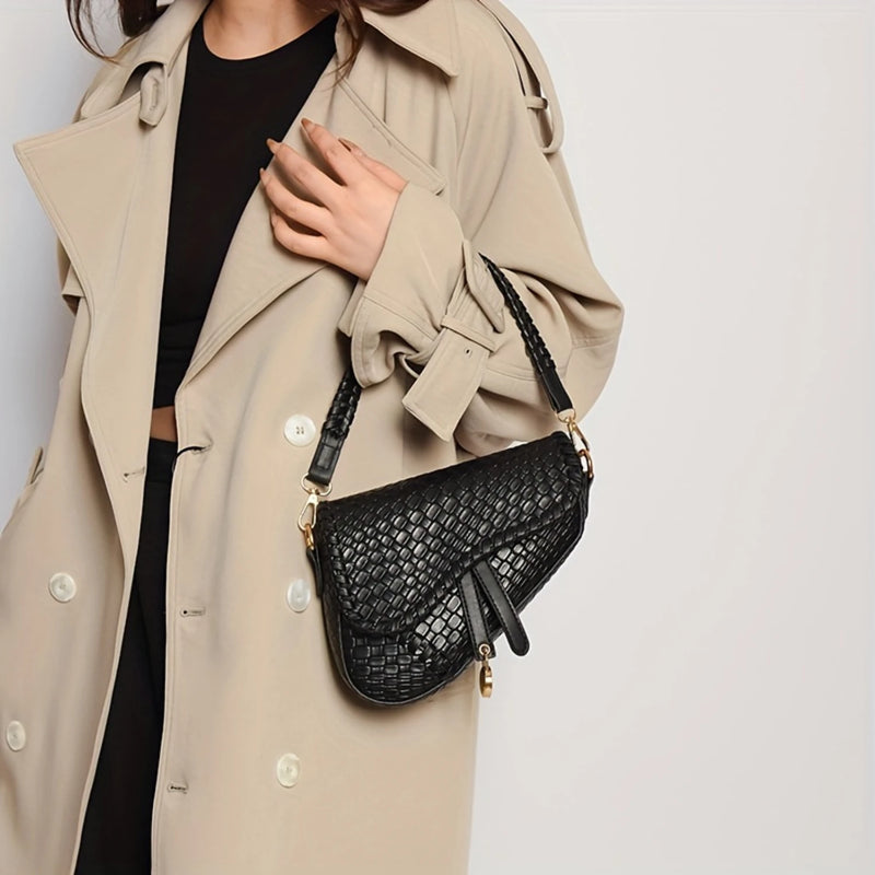 Vintage Women's Bohemian Crocodile Pattern Small Bag, PU Leather, Lightweight Shoulder Crossbody-4