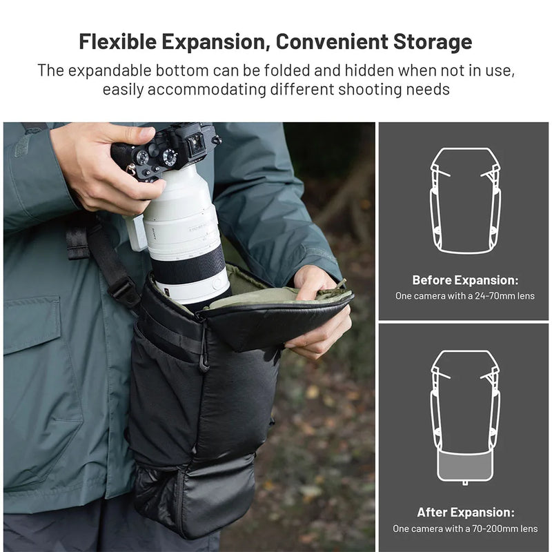 PGYTECH Camera Top Loader Expandable Organizing Pockets For Nikon/Canon/Sony Mirrorless Cameras with Adjustable Shoulder Strap-4