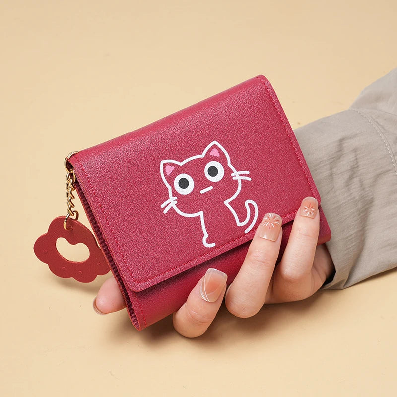 New Short-style Purse Female Fashion Small Student Pocket Purse Cute Large Capacity Multi-card Wallet-4
