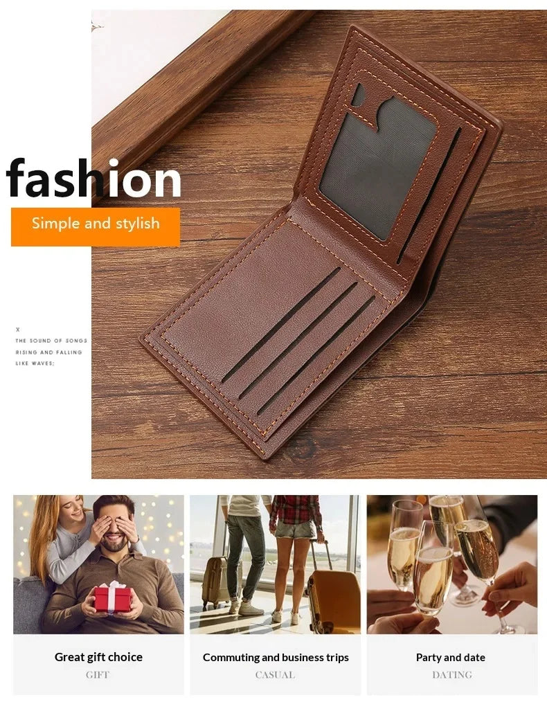Slim Leather Wallet for Men RFID Blocking Bifold Front Pocket Wallet Minimalist Credit Card Holder Cash Money Clip-12