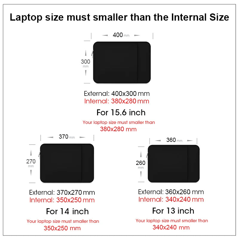 Laptop Bag Case For Macbook Air Pro 13 14 15.6 Xiaomi Lenovo Asus Dell HP Notebook Sleeve 13.3 Inch Protective Case Black Grey-6