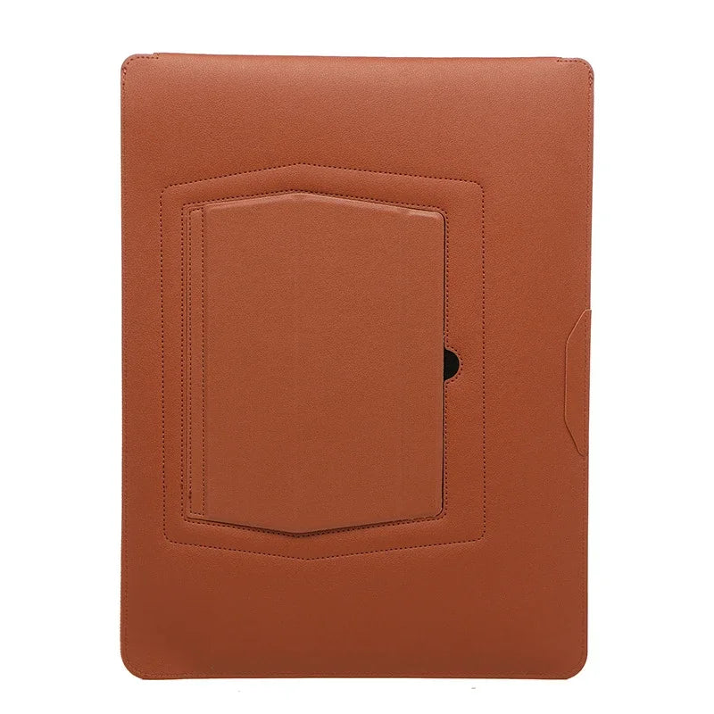 Portable Leather Laptop Sleeve Case Bag for Macbook Air 12 13 14 15 16 Inch M5 M4 M3 M2 Chip Mac Adjustable Stand Cover-15