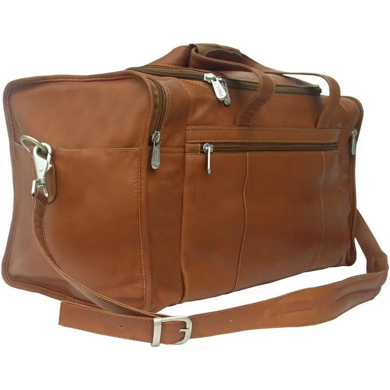 Travel Leather Duffel Bag with Side Pockets, Universal Size-4