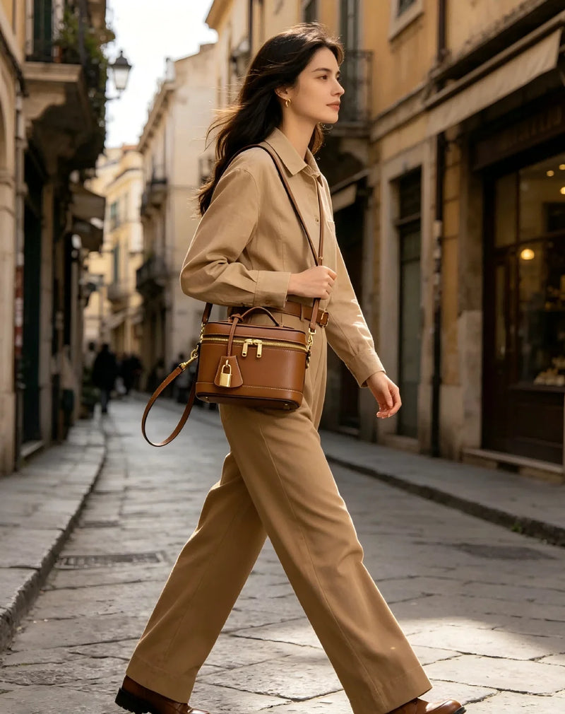 Timeless Classic Plain Leather Daily Bag Soft PU Hand Grip Shoulder Cross Chest Strap Work Commute Shopping Ladies Daily Bag-8