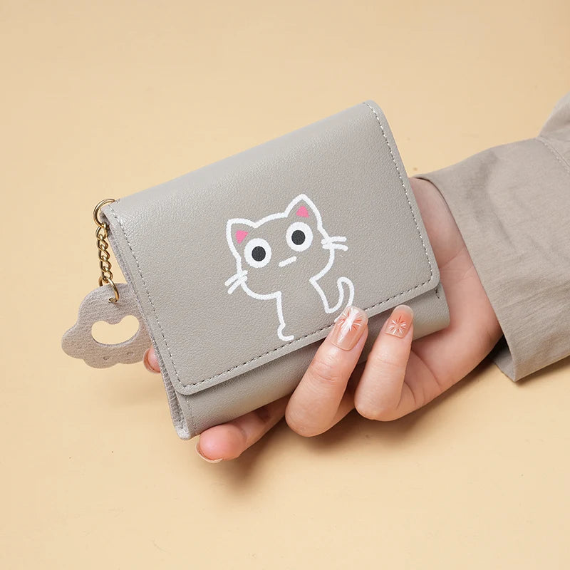 New Short-style Purse Female Fashion Small Student Pocket Purse Cute Large Capacity Multi-card Wallet-5