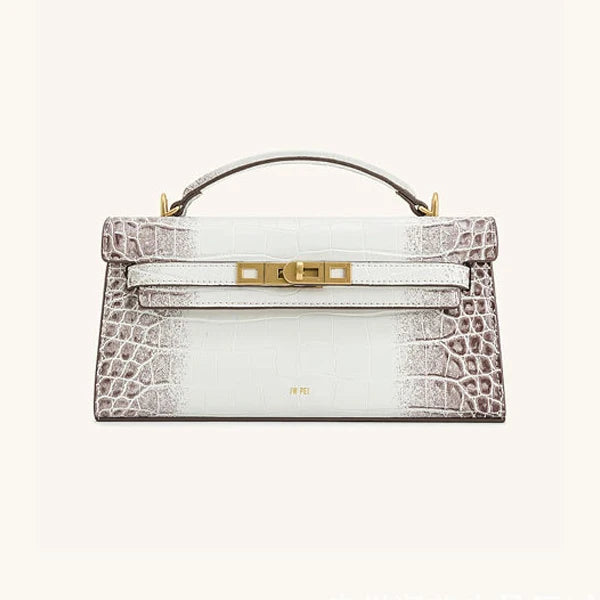 JW PEI Noor Mini Leather Top Handle Handbag Women's Crocodile Embossed Crossbody Purse Elegant Luxury Style Satchel Shoulder Bag-2