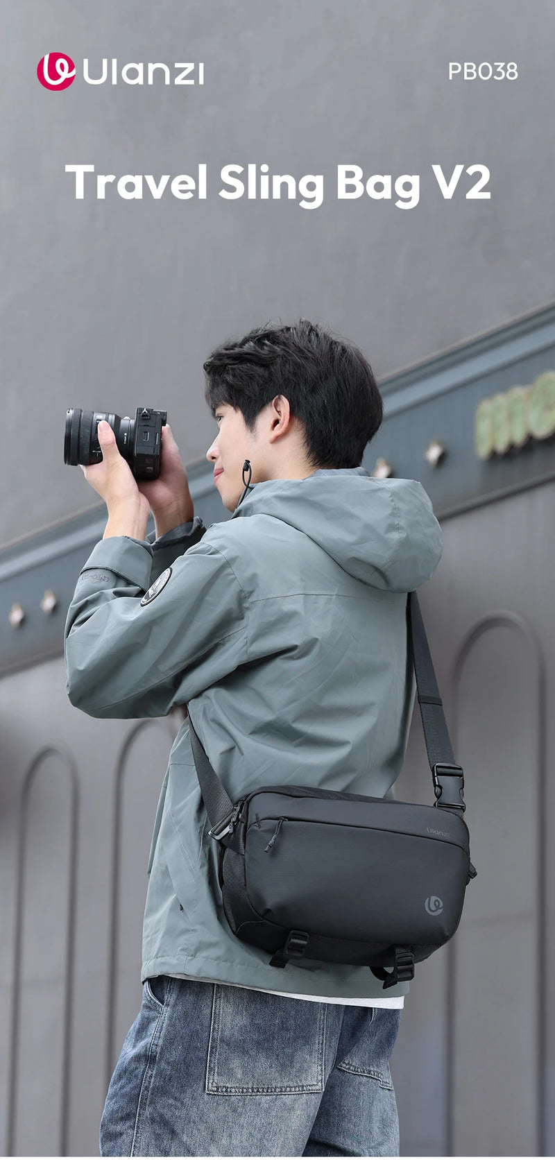 Ulanzi PB038 Travel Sling Bag V2 Compact Photography Chest Bag Waterproof Lightweight Carry Casual Bag for Camera Photography-7