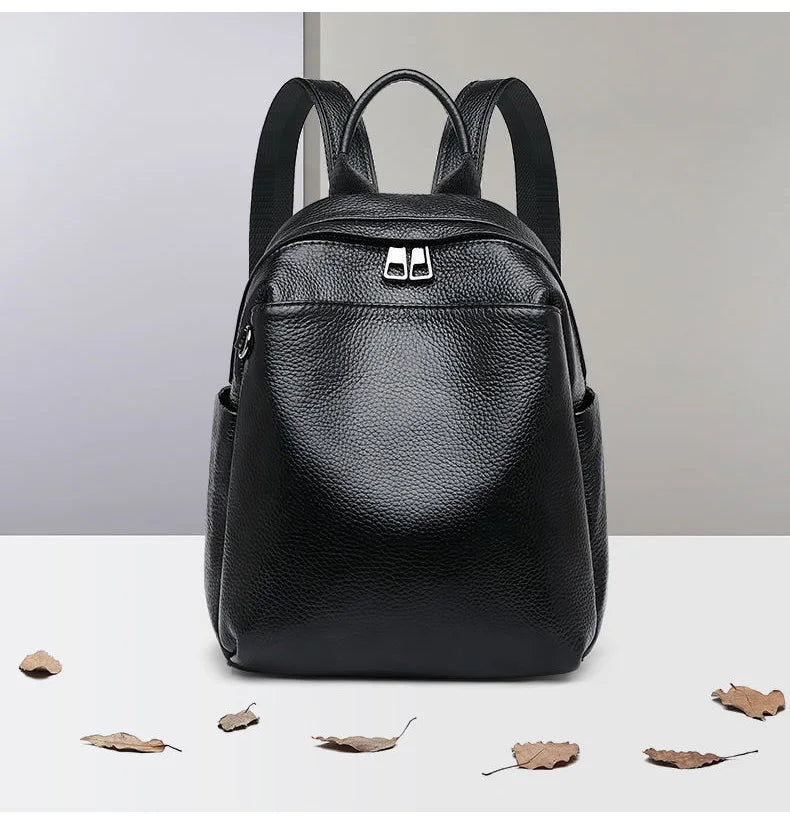 Genuine Leather Women's Backpack, New 2026 Style, Lightweight Small Backpack, Commute Bag for Work, Large-Capacity Travel Backpack-12