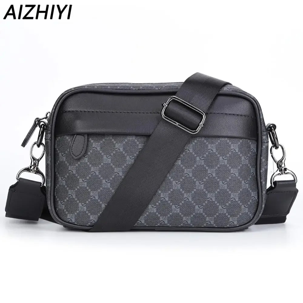 Business Shoulder Bag for Men PU Leather Messenger Bag Male Casual Sling Belt Crossbody Bags Man Design Handbag Purse Men's Bag-1