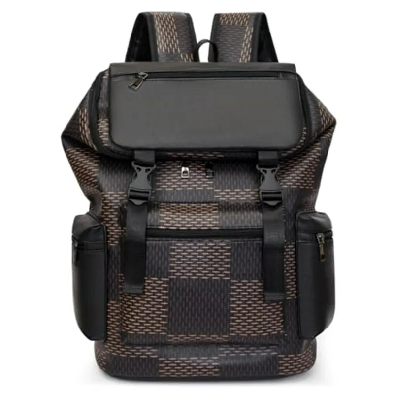 PU Leather Backpack, Laptop Backpack Large capacity work business travel bag student schoolbag-15