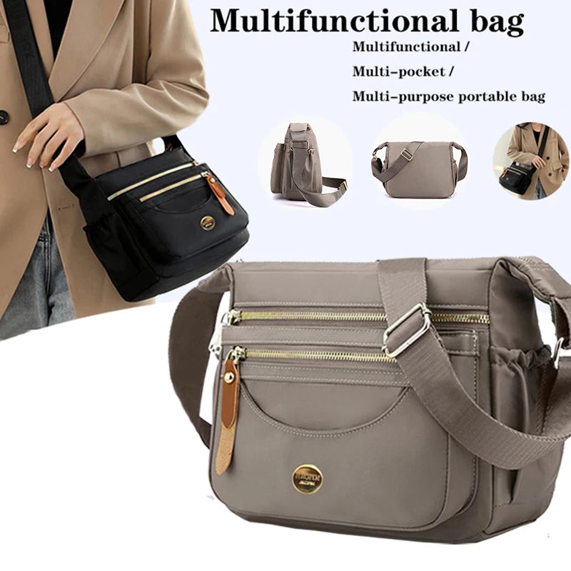 Daily Commute Crossbody Bag Fabric Adjustable Shoulder Strap Medium Capacity Multi Pocket Neutral Simple Versatile Work Messenger Bag For Men Women-7