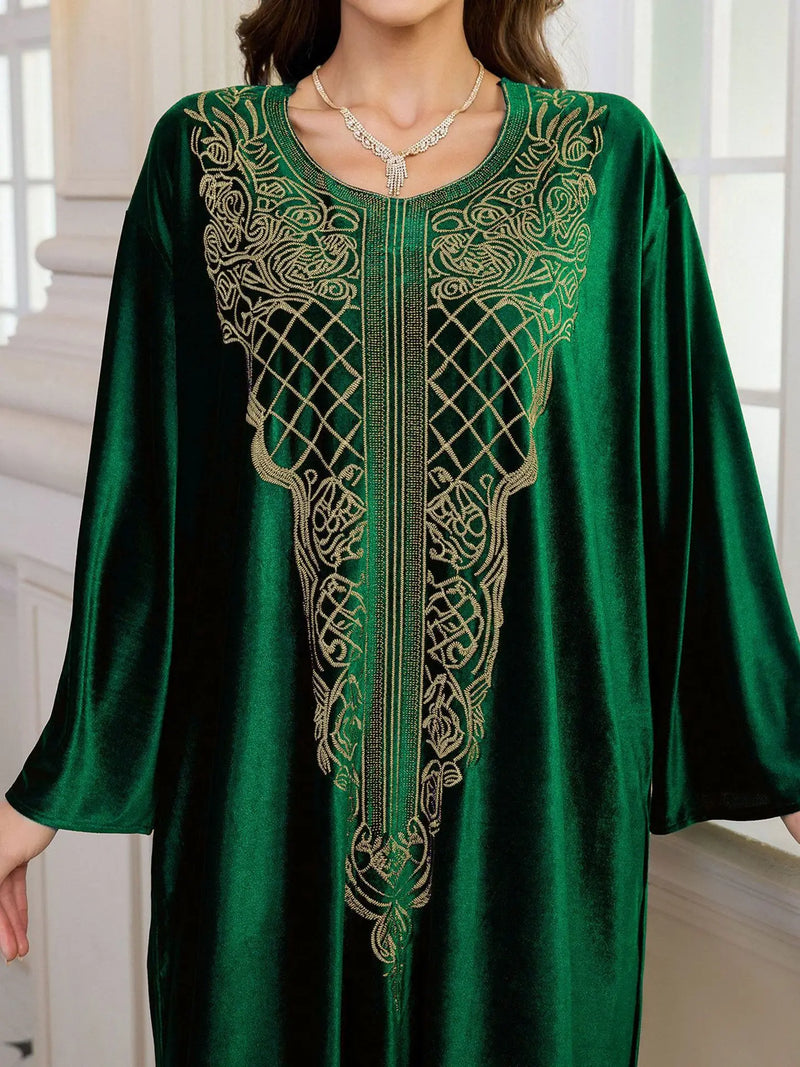 Embroidered Abaya Kaftans for Women Modern Elegant Dubai Moroccan Dubai Kaftan Dresses Abaya for Women Muslim Dress-32