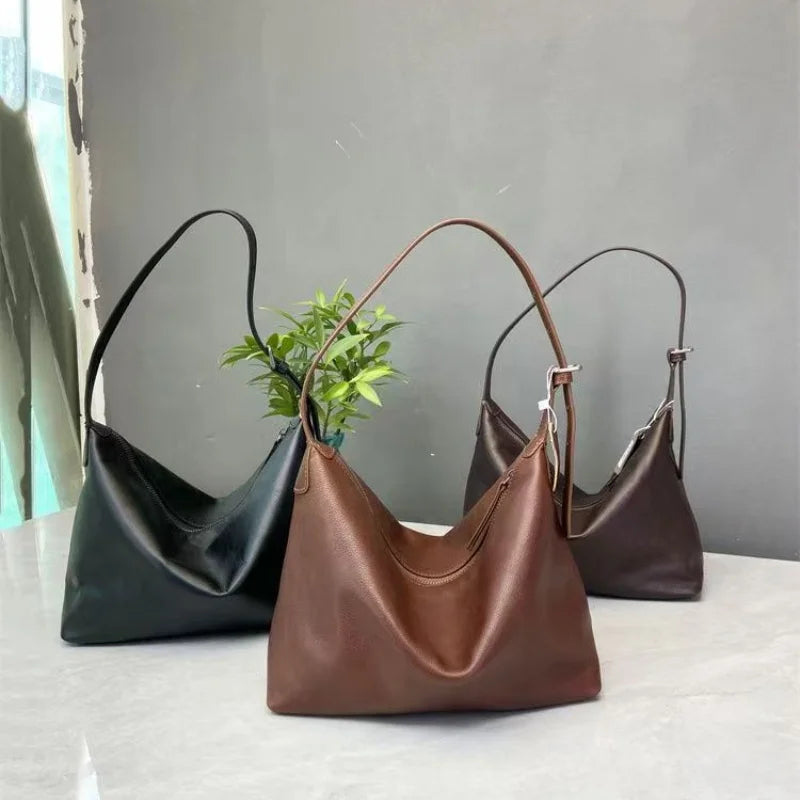 Vintage Simple Synthetic Leather Satchel Classic Top Handle Single Shoulder Crossbody City Street Daily Women Carry Bag-8