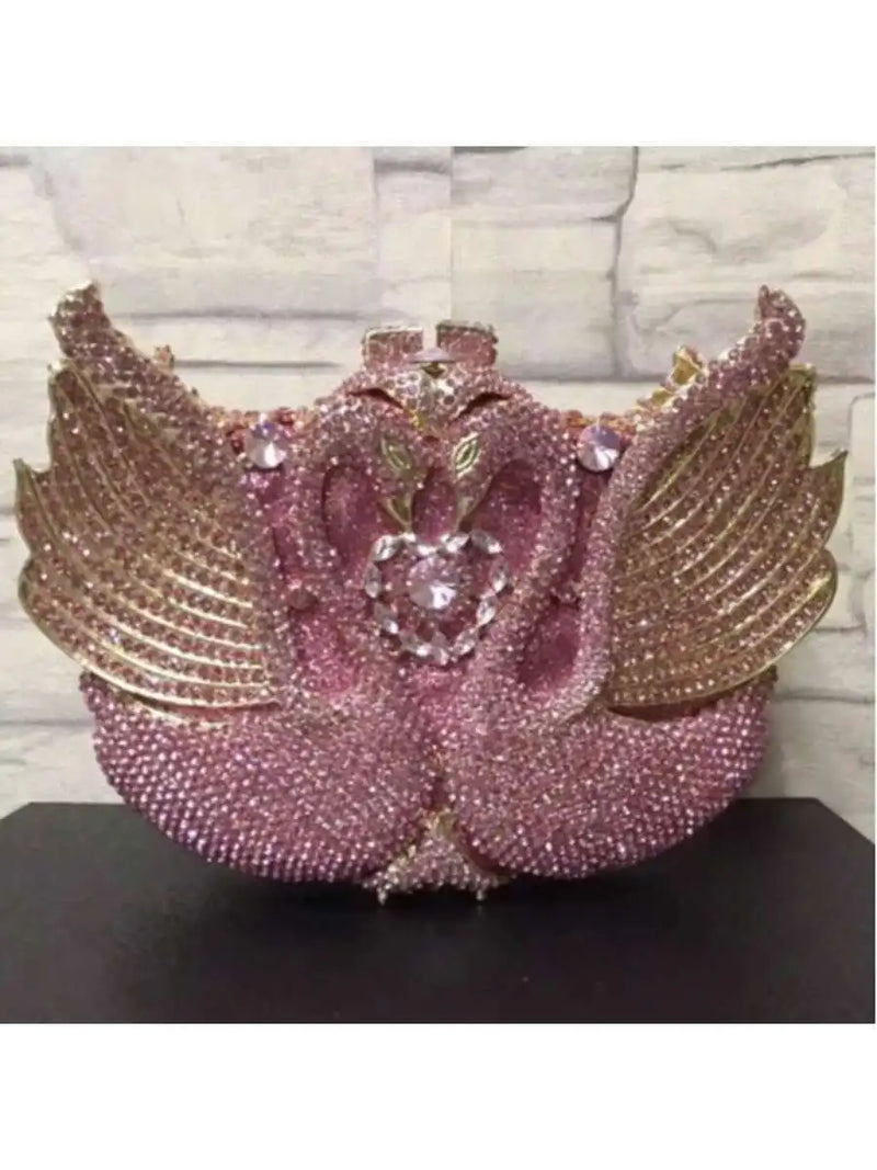 Swan Shape Rhinestone Clutch Evening Bag For Women Party Banquet Dress Accessory-5