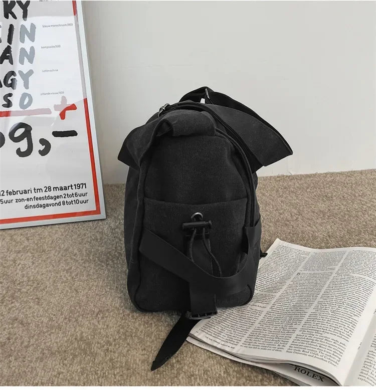Large Capacity Canvas Messenger Bag Adjustable Shoulder Strap Casual Crossbody Handbag School Daily Bag for Youth Girls Men-25