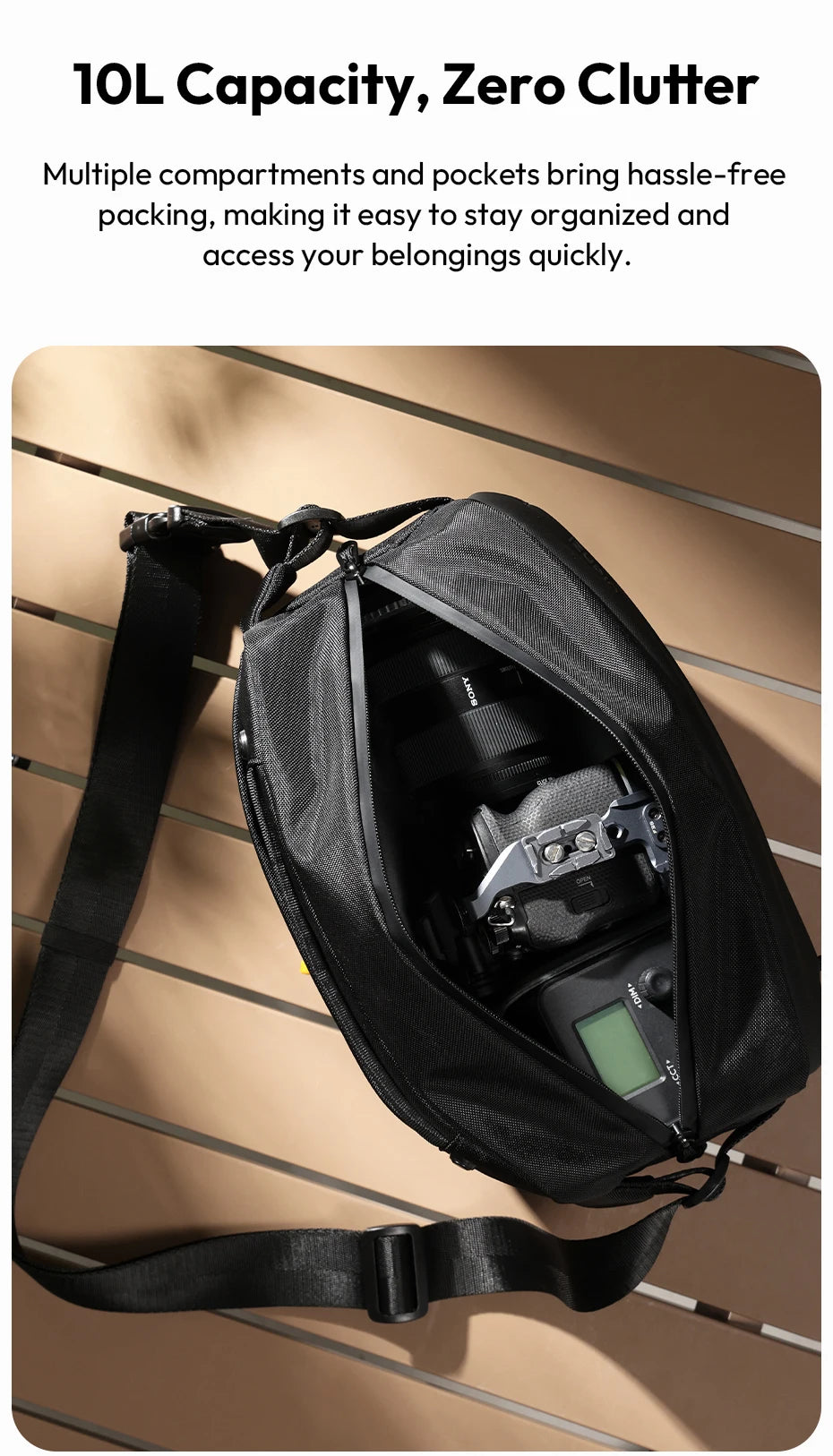 Ulanzi PB038 Travel Sling Bag V2 Compact Photography Chest Bag Waterproof Lightweight Carry Casual Bag for Camera Photography-10
