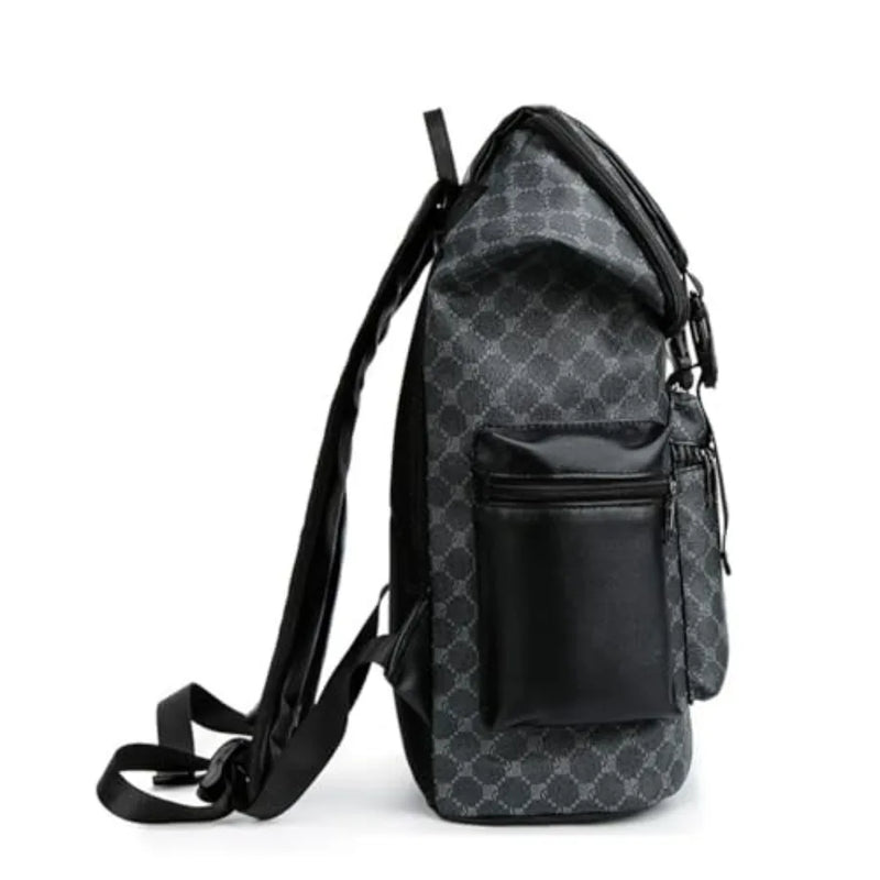 PU Leather Backpack, Laptop Backpack Large capacity work business travel bag student schoolbag-3