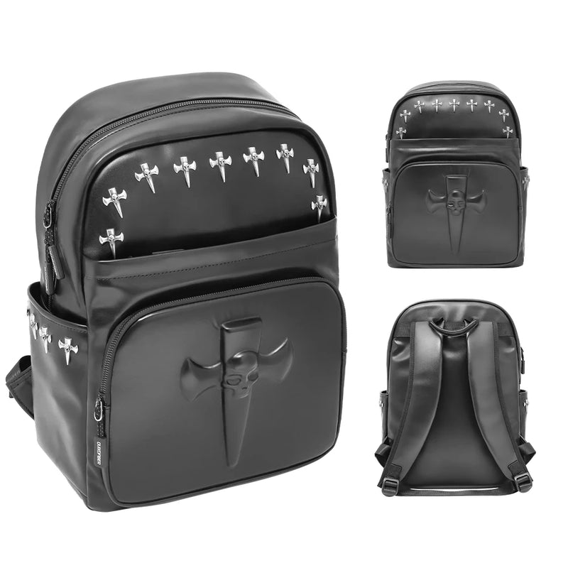 Motorcycles Accessories Bag 3D Skull PU Leather Bag Waterproof Men Women Motocycle Motorcycle Backpack Travel Bag Large PU leather-16