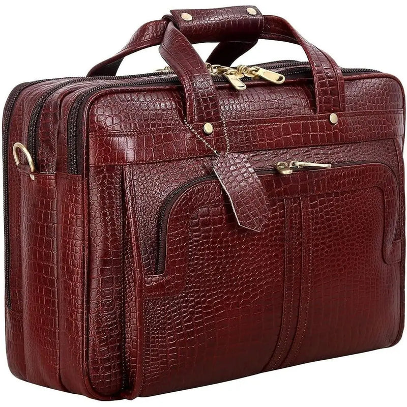16 Inch Full Grain Leather Briefcases, Laptop Shoulder Bags for Men & Women, Business Work Satchel Bag-7