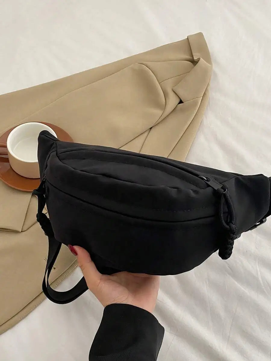 Fashionable Nylon Crossbody Bag, Solid Color Shoulder Bag, Women's Casual Crossbody Bag Suitable For Outdoor Sports-3