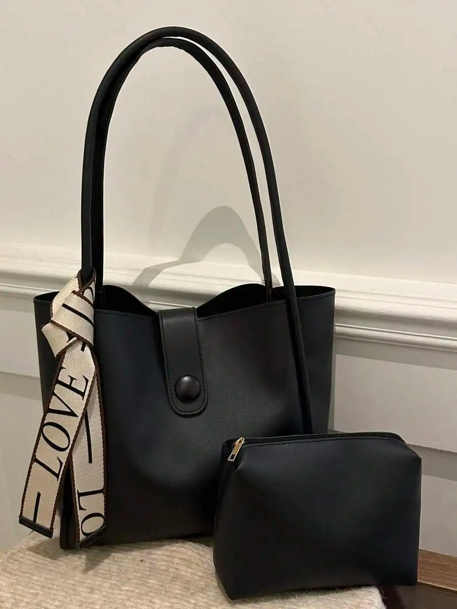 Lightweight Crocodile Embossed Tote Bag With Zipper Coin Purse For Women Business Casual Use-8