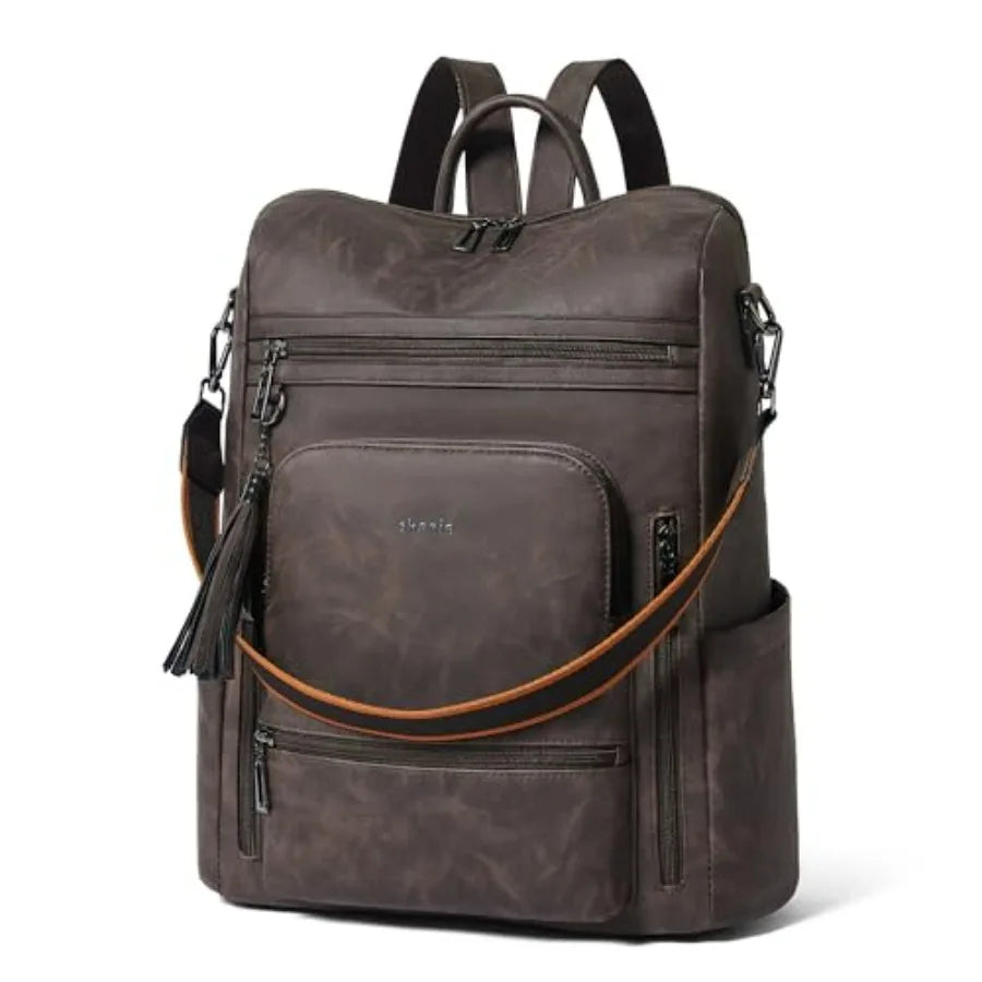 Vegan Leather Laptop Backpack for Women 15.6 inch Work Backpack Fashion Travel Backpack Purse for Travel College Work-23