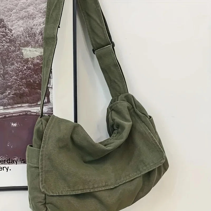 Women's Messenger Bag Vintage Handbag Canvas Teenager Shoulder Tote Bags Casual Handbag Crossbody Handbags-1