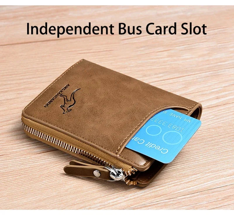 Flash sale Business Card Holder Zipper Purse Luxury Wallets for Men RFID Protection Purses Carteira Masculina Luxury-11
