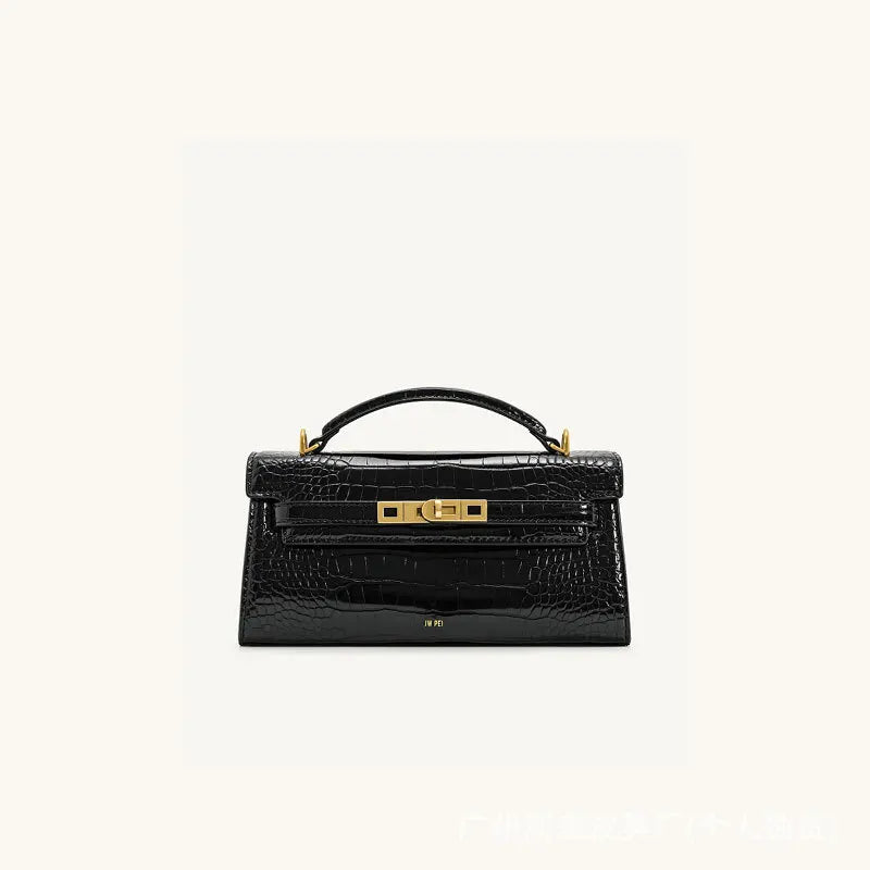JW PEI Noor Mini Leather Top Handle Handbag Women's Crocodile Embossed Crossbody Purse Elegant Luxury Style Satchel Shoulder Bag-4