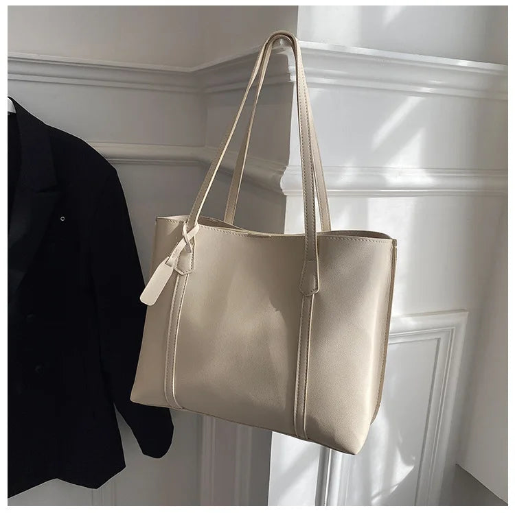 Large Capacity Women's Bag, New Soft Leather Tote Bag, Casual and Versatile Single Shoulder Bags for Woman Korean Style Handbags-32
