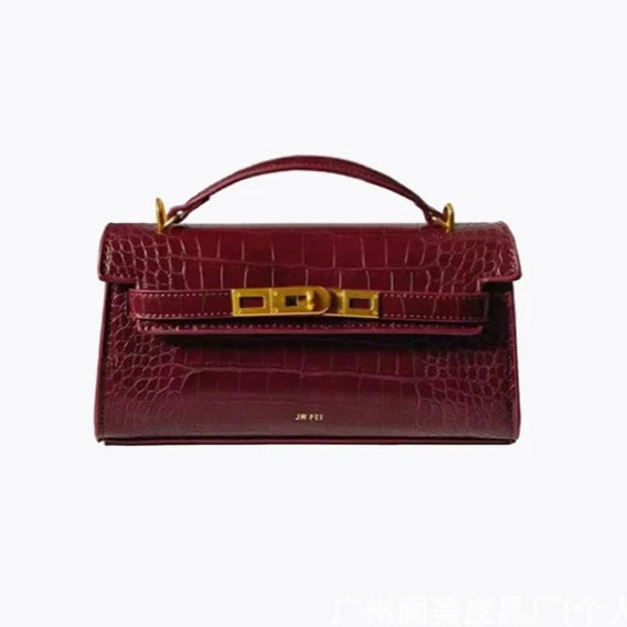 JW PEI Noor Mini Leather Top Handle Handbag Women's Crocodile Embossed Crossbody Purse Elegant Luxury Style Satchel Shoulder Bag-22