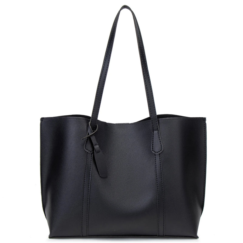 Tote Bag Solid Plain Lightweight Large Capacity PU Leather Shoulder Handbag Portable Travel Daily Women-20