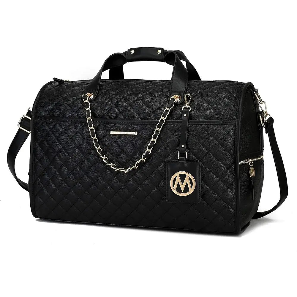 Vegan Leather Women's Large Cute Weekender Bag, Ideal for Carry-On Travel-7