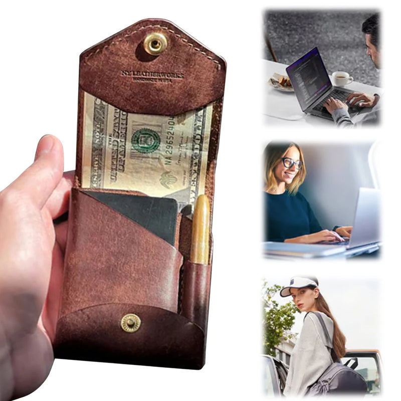 Money Wallet Bi-Fold ID Card Clip Case Complimentary Fountain Pen Slim Minimalist Wallet for Daily Commuting Business and Travel-5