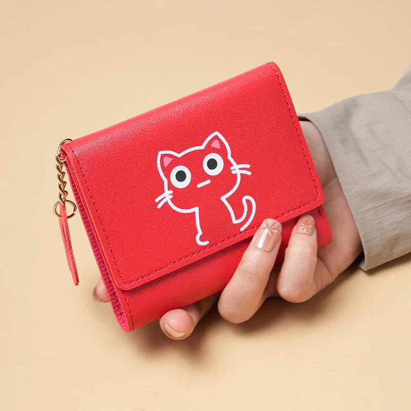New Short-style Purse Female Fashion Small Student Pocket Purse Cute Large Capacity Multi-card Wallet-10