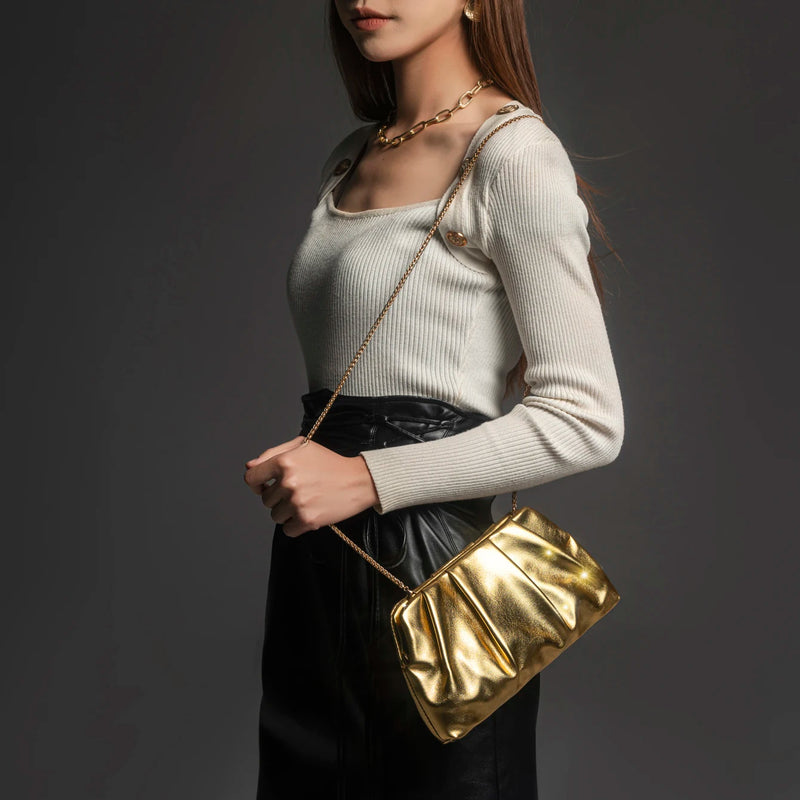 Designer Purses and handbag Golden Shoulder Bag Purse women's bag Wedding Evening Clutch Bag party bag-4
