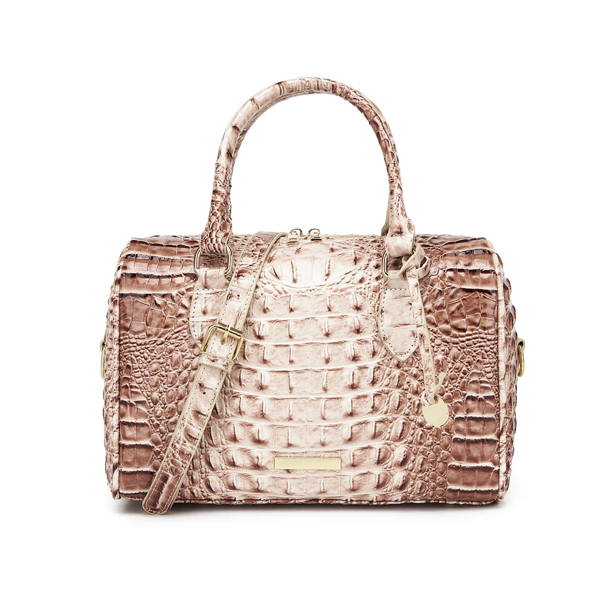 Gradient Embossed Duffle Bag Top-Handle Satchel with Detachable Strap, Casual Boston Style Crossbody Bag for Travel, Daily Commute, Weekend Getaway, Lightweight Multi-Purpose Tote Bag for Women Outdoor Activities-24
