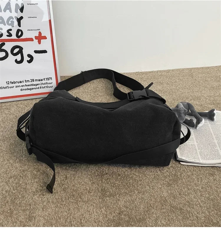 Large Capacity Canvas Messenger Bag Adjustable Shoulder Strap Casual Crossbody Handbag School Daily Bag for Youth Girls Men-29