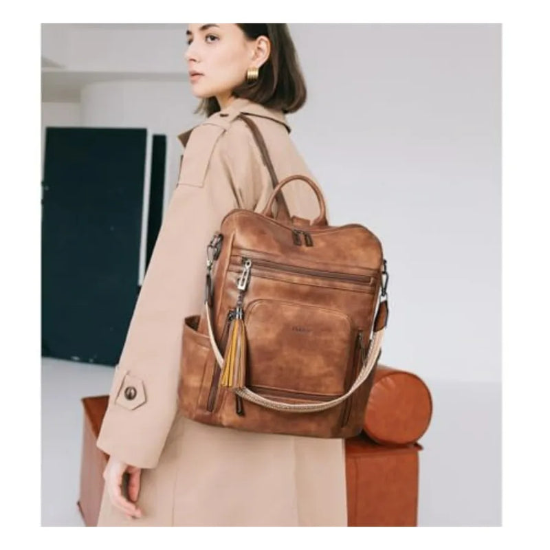 Vegan Leather Laptop Backpack for Women 15.6 inch Work Backpack Fashion Travel Backpack Purse for Travel College Work-20