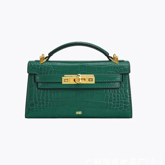 JW PEI Noor Mini Leather Top Handle Handbag Women's Crocodile Embossed Crossbody Purse Elegant Luxury Style Satchel Shoulder Bag-28