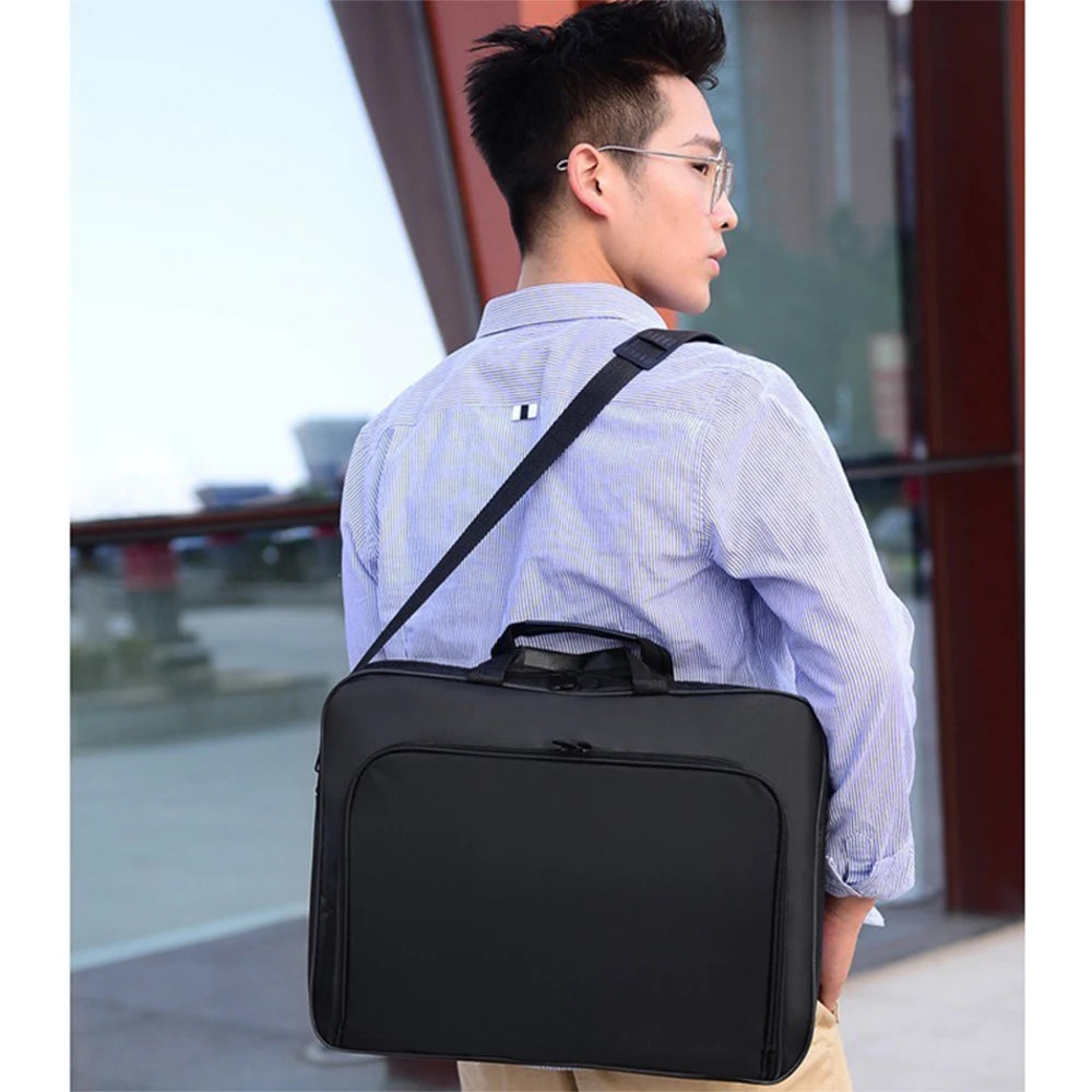 Nylon Anti Theft Shoulder Laptop Briefcase 15.6-17 Inch Notebook Bag Business Travel Zipper Light Storage Handbag-3