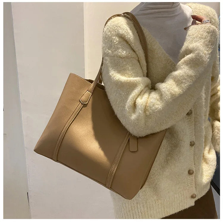 Large Capacity Women's Bag, New Soft Leather Tote Bag, Casual and Versatile Single Shoulder Bags for Woman Korean Style Handbags-31